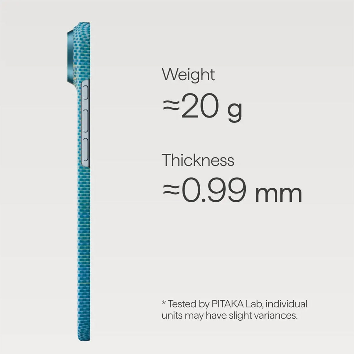 PITAKA iPhone Air Case – Ultra-Thin Aramid Fiber Lucid Blue Case with MagSafe, Lightweight Design and Precise Fit