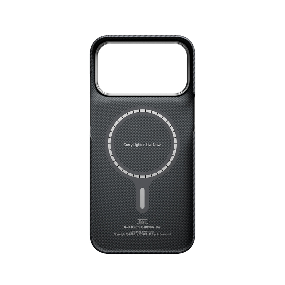 PITAKA Funda Edge de Fibra de Aramida para iPhone 18 Pro Compatible con MagSafe, Negro/Gris