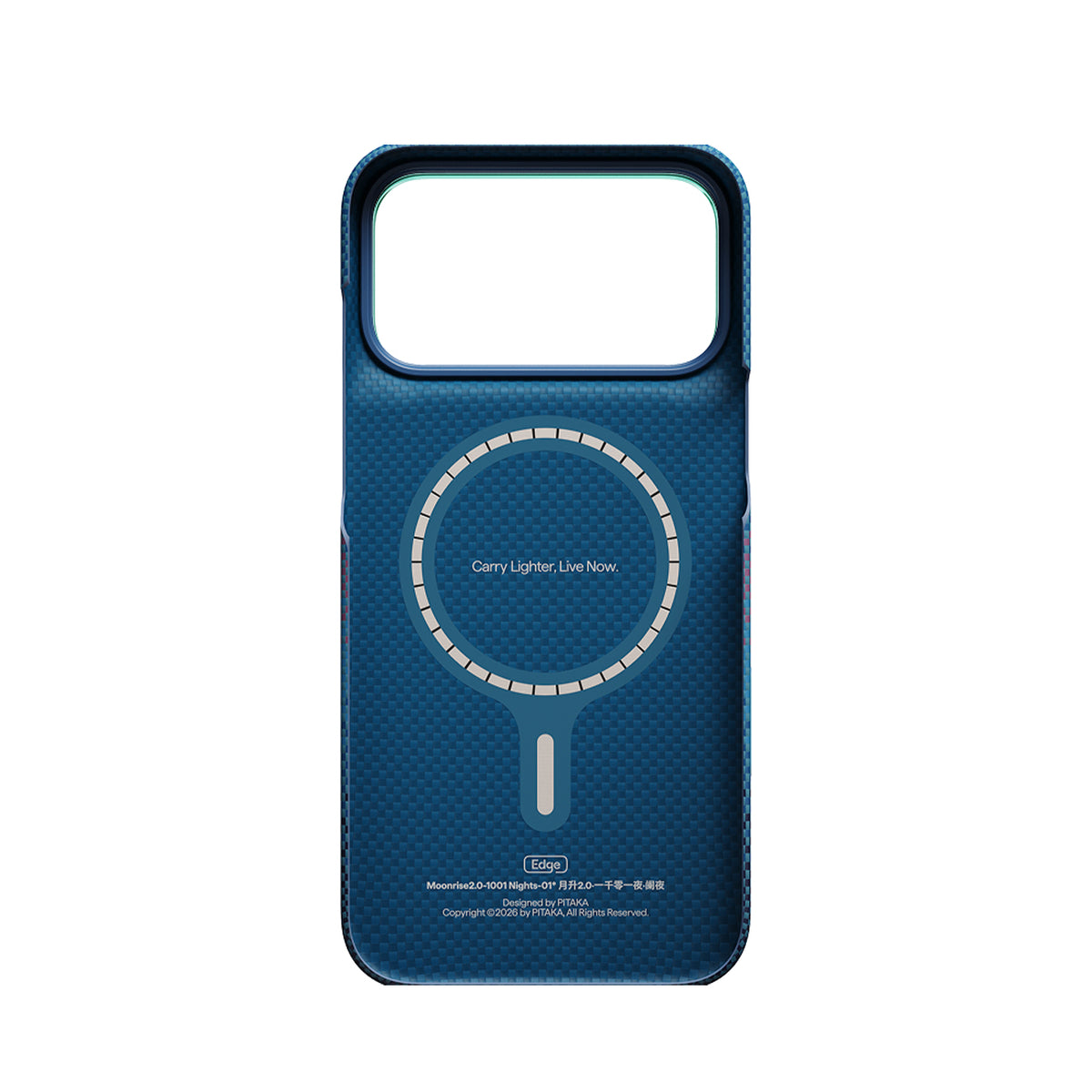 PITAKA Funda Edge de Fibra de Aramida para iPhone 18 Pro Compatible con MagSafe, 1001 Nights Midnight