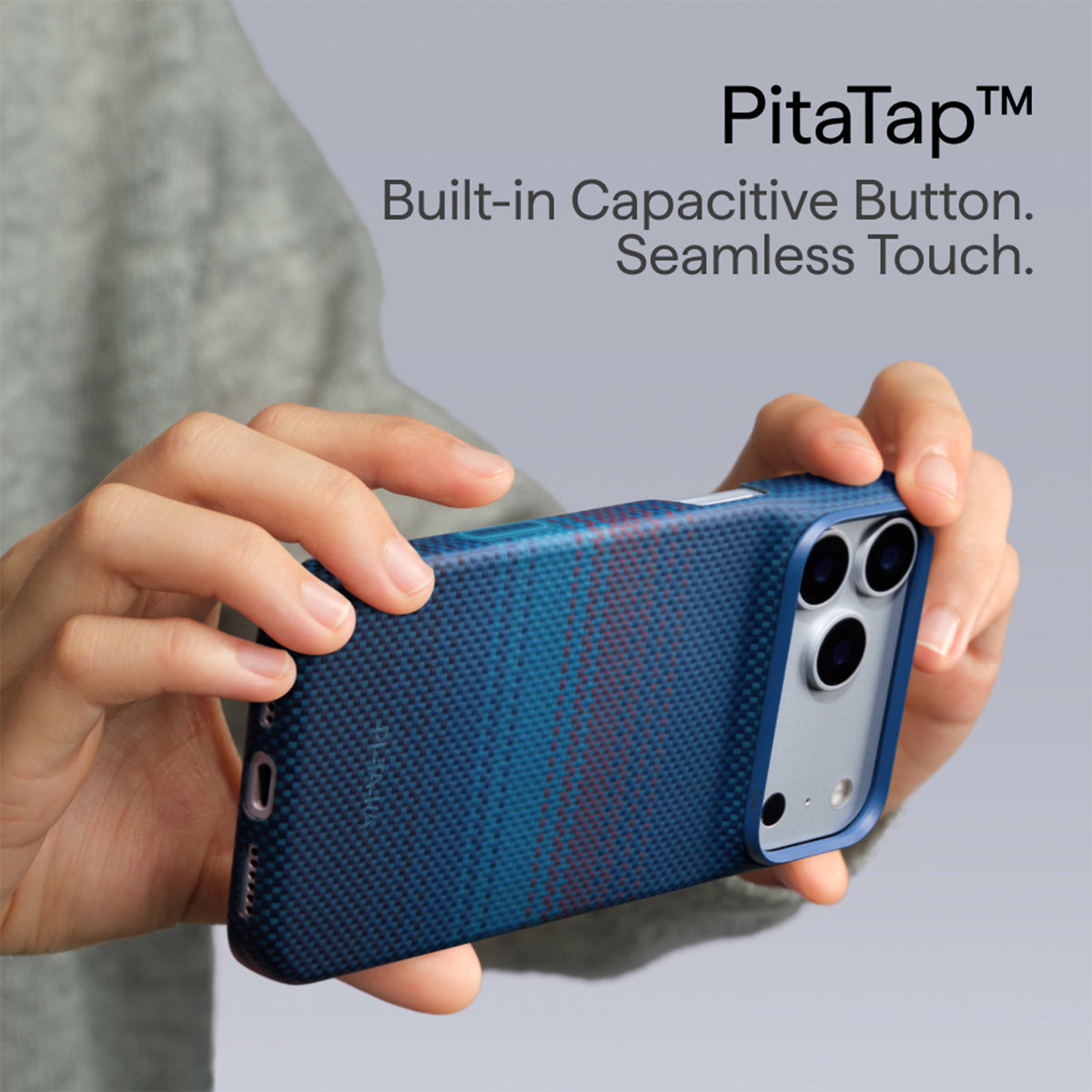 PITAKA Funda Edge de Fibra de Aramida para iPhone 18 Pro Compatible con MagSafe, 1001 Nights Midnight