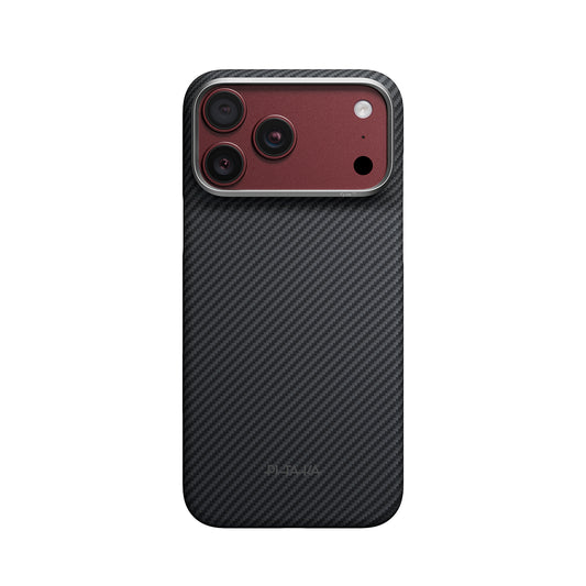 PITAKA Funda Edge de Fibra de Aramida para iPhone 18 Pro Max Compatible con MagSafe, Negro/Gris