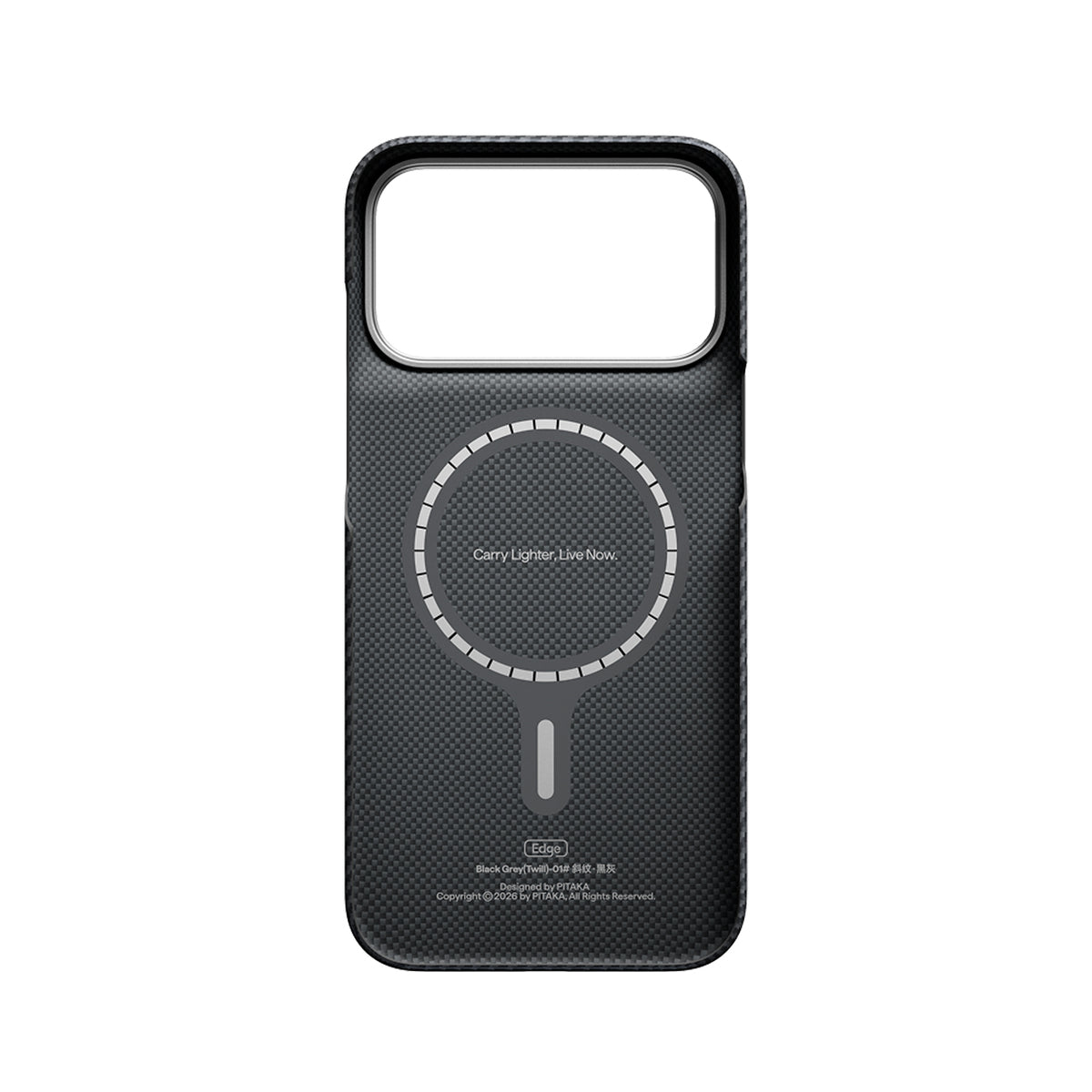 PITAKA Funda Edge de Fibra de Aramida para iPhone 18 Pro Max Compatible con MagSafe, Negro/Gris