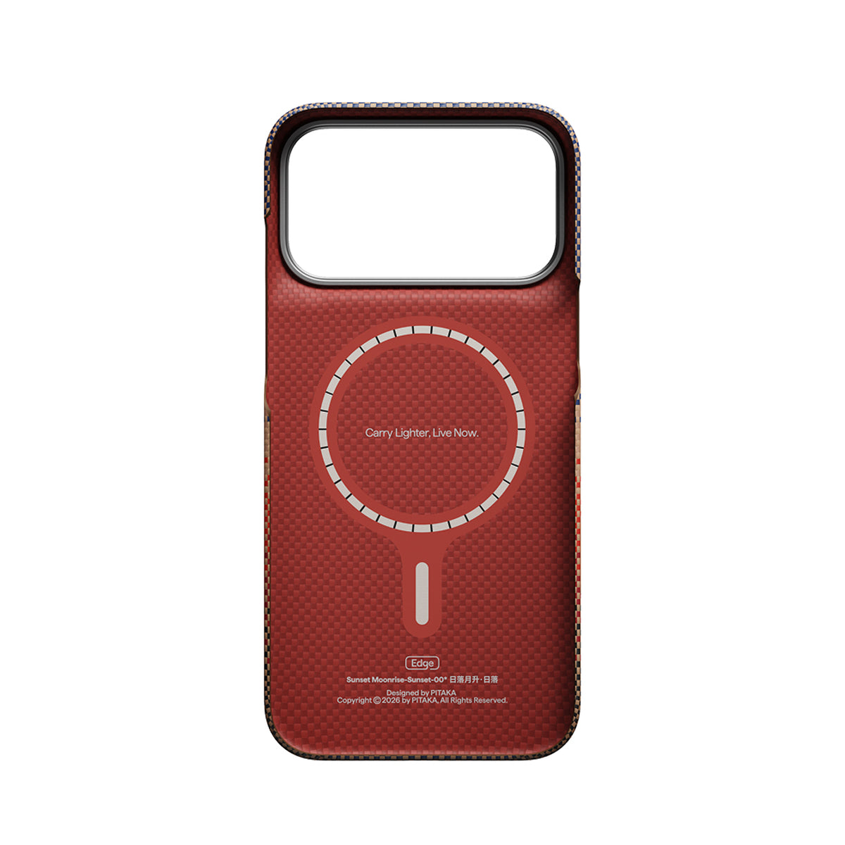 PITAKA Funda Edge de Fibra de Aramida para iPhone 18 Pro Max Compatible con MagSafe, Sunset
