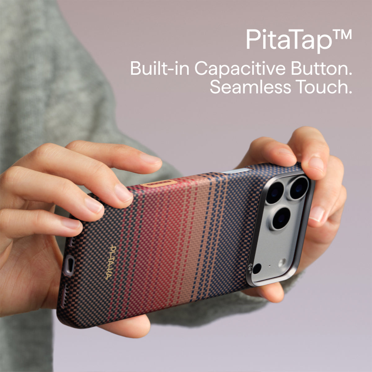PITAKA Funda Edge de Fibra de Aramida para iPhone 18 Pro Max Compatible con MagSafe, Sunset