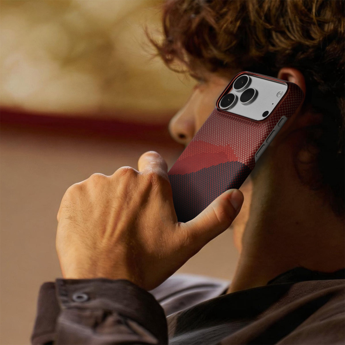 PITAKA Funda Edge de Fibra de Aramida para iPhone 18 Pro Max Compatible con MagSafe, Autumn Dusk