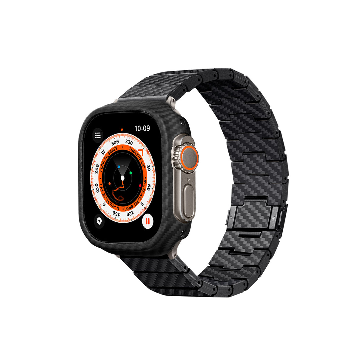 PITAKA Strap for Apple Watch – Carbon Fiber Modern Style Bracelet Black/Grey Twill, Lightweight Design and Comfortable Fit