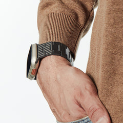 PITAKA Correa para Apple Watch – Pulsera de Fibra de Carbono Estilo Moderno Negro/Gris Twill, Diseño Ligero y Ajuste Cómodo