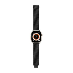 PITAKA Correa para Apple Watch – Pulsera de Fibra de Carbono Estilo Moderno Negro/Gris Twill, Diseño Ligero y Ajuste Cómodo