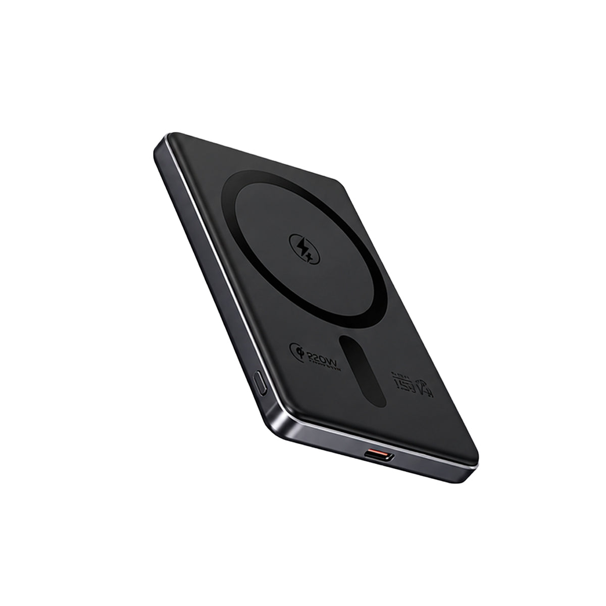 APOKIN Power Bank Magnética Slim 5000mAh Compatible con MagSafe, Negro