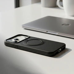 All-Match Funda para iPhone 17 Pro Max con Fibra de Carbono y Anilla 360º – Carcasa Antideslizante con Soporte Integrado, Protección de Cámara y Estilo Diario