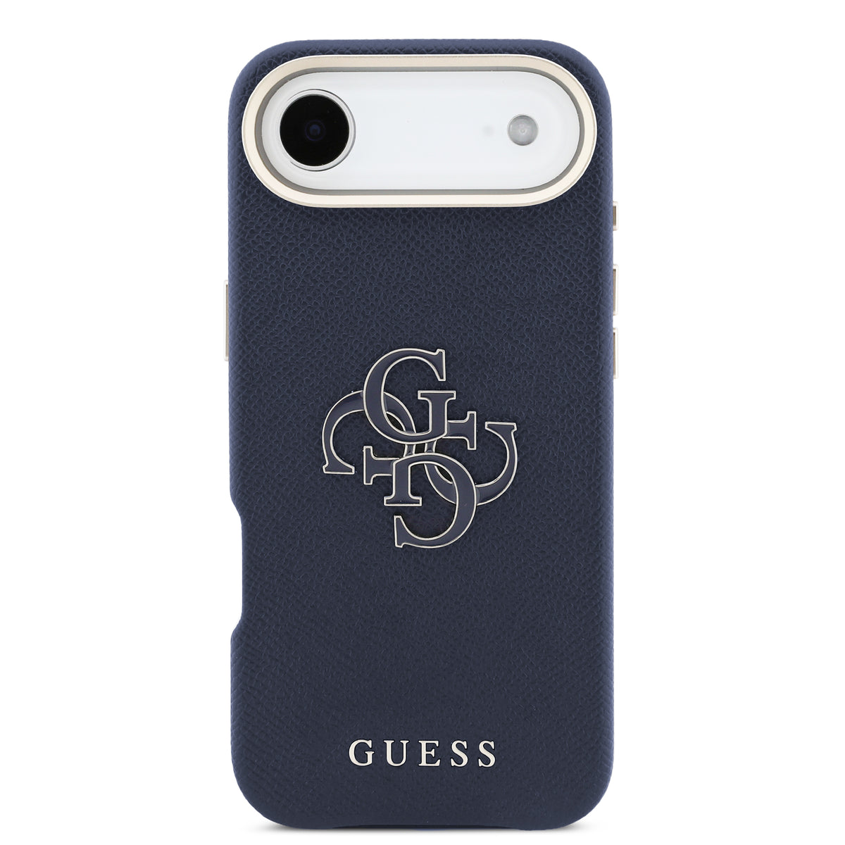 GUESS Funda para iPhone Air – Carcasa Efecto Piel Azul con Logo Guess, Diseño Elegante y Ajuste Preciso