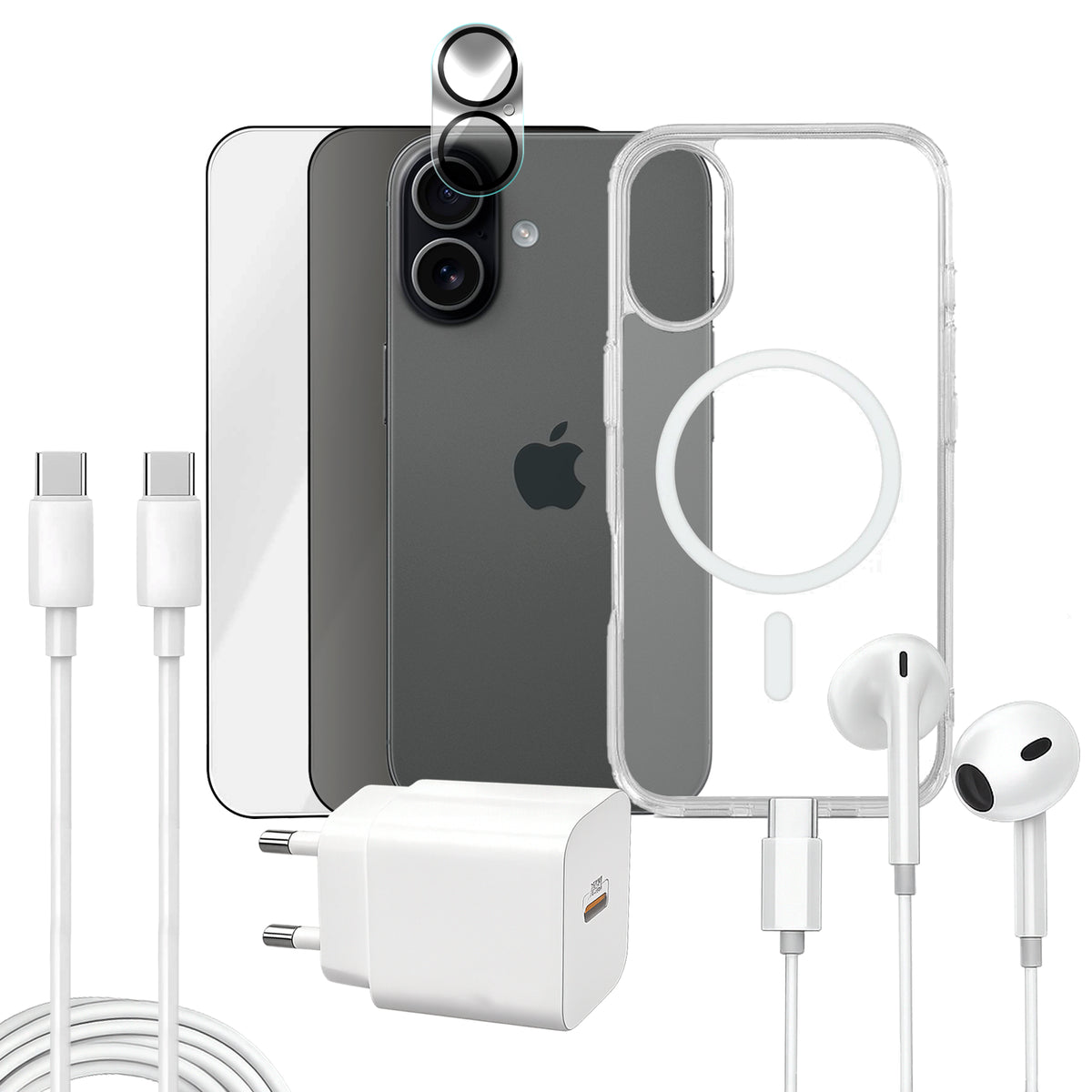 APOKIN Pack 7 en 1 para iPhone 17: Funda Magnética + Kit Completo de Accesorios