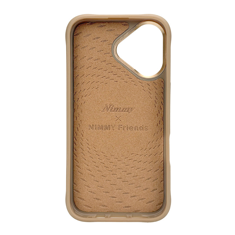 NIMMY Friends Funda Shiba Inu Glasses Series para iPhone 16, 3D Bordada Marrón