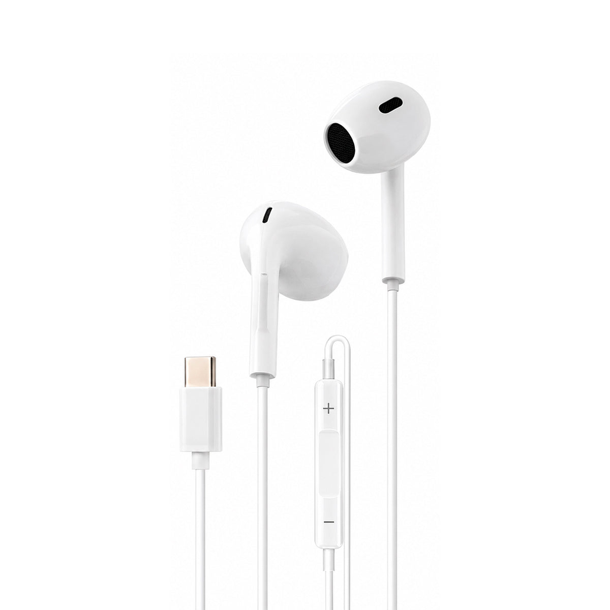LUXMOVIL Auriculares USB-C con Micrófono y Control de Volumen, Blanco