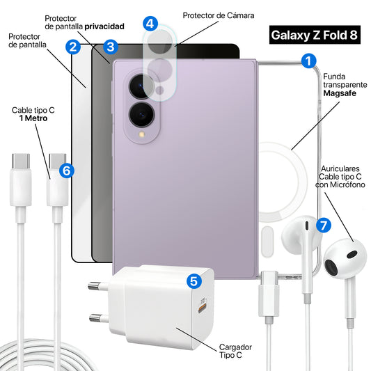 APOKIN Pack 7 en 1 para Galaxy Z Fold8: Funda Magnética + Kit Completo de Accesorios