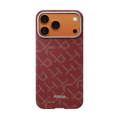PITAKA Monogram-Gold/Red Ultra-Slim Case for iPhone 17 Pro max
