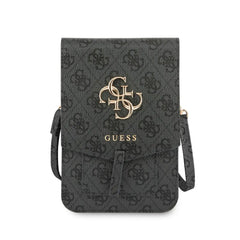 Guess Bolso para Teléfono – Bolso Negro con Logo 4G, Diseño Elegante y Ajuste Universal