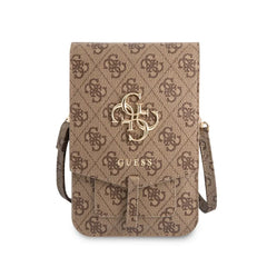 Guess Bolso para Teléfono – Bolso Marrón con Logo 4G, Diseño Elegante y Ajuste Universal