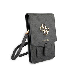 Guess Bolso para Teléfono – Bolso Negro con Logo 4G, Diseño Elegante y Ajuste Universal