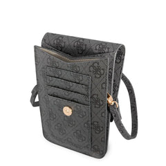 Guess Bolso para Teléfono – Bolso Negro con Logo 4G, Diseño Elegante y Ajuste Universal