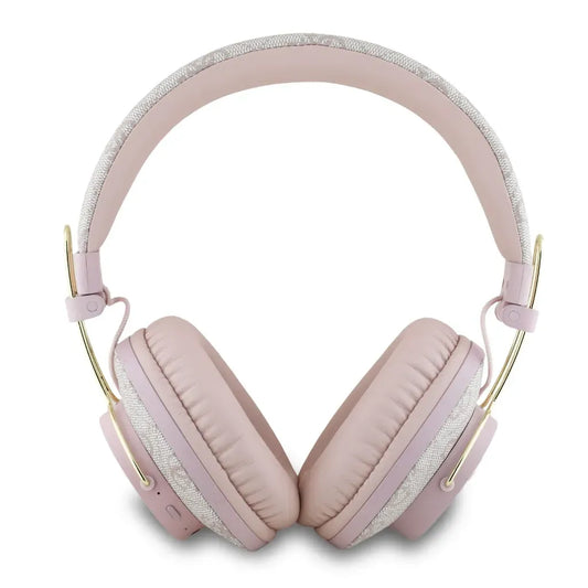 Guess 4G Pink Faux Leather Bluetooth Over-Ear Headphones – Wireless Headphones with ENC Noise Cancellation, Microphone for Calls, Bluetooth 5.3, 40mm Drivers, Up to 30 Hours Battery Life, Integrated Control