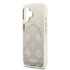 Guess Funda para iPhone 17 – Carcasa con MagSafe, Diseño de Peonías Plateadas y Degradado Negro, Protección Anticaídas y Ajuste Preciso