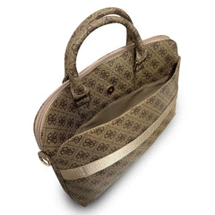 Guess Bolsa para Portátil de 13" a 15" Marrón 4G – Funda para Laptop con Compartimento Acolchado, Diseño Elegante y Protección Segura