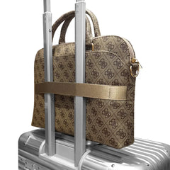 Guess Bolsa para Portátil de 13" a 15" Marrón 4G – Funda para Laptop con Compartimento Acolchado, Diseño Elegante y Protección Segura