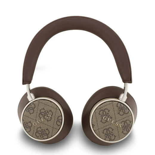 Guess Auriculares Bluetooth de Diadema 4G con Cancelación de Ruido, Micrófono y Hasta 45 Horas de Batería, Marrón
